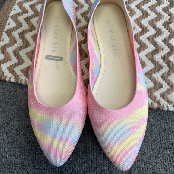 Gianni Bini Pink Pastel Pointed Toe Ballet Flats Womens Size 9.5M Caual Shoes - Picture 3 of 8